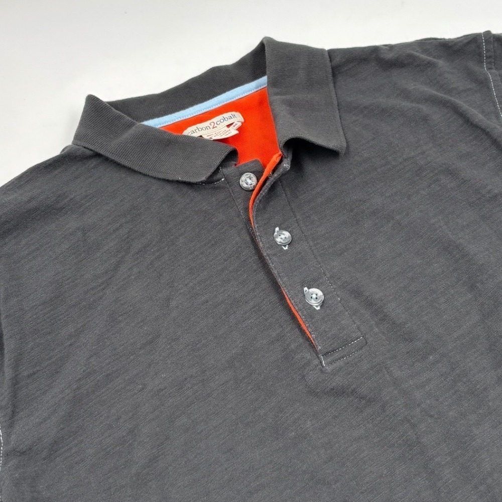 Carbon 2 Cobalt Men's M Catalyst Cotton Gray Orange Double Layer Polo